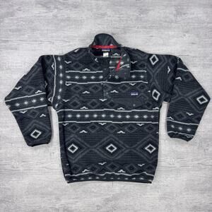 PATAGONIA Synchilla XS Eyota Forge Grey Black Aztec Southwestern Fleece Pullover